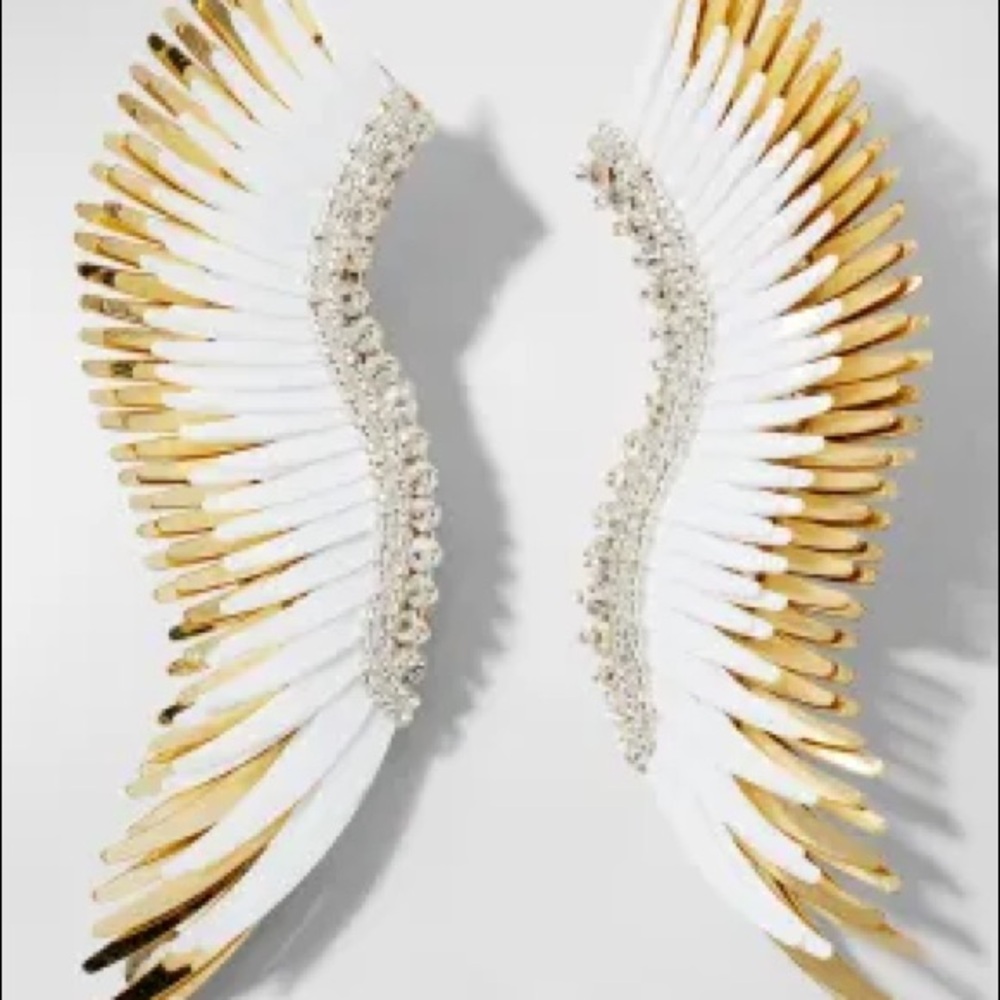 Mignonne Gavigan Madeline Beaded Statement Earrings, White/Golden